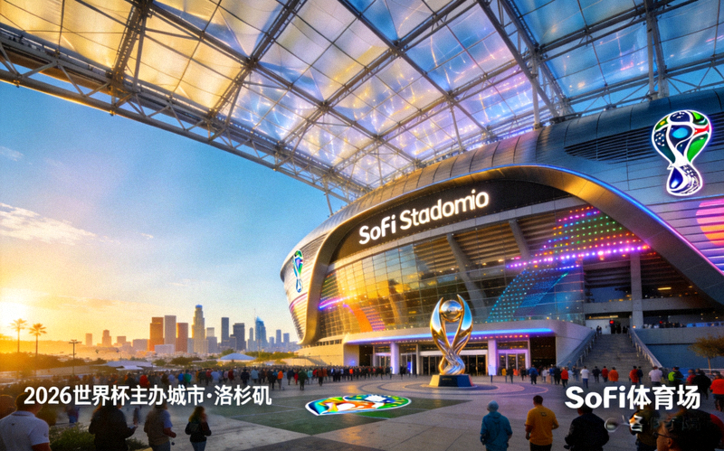 2026世界杯主办城市之一洛杉矶SoFi体育场外部宏伟景观